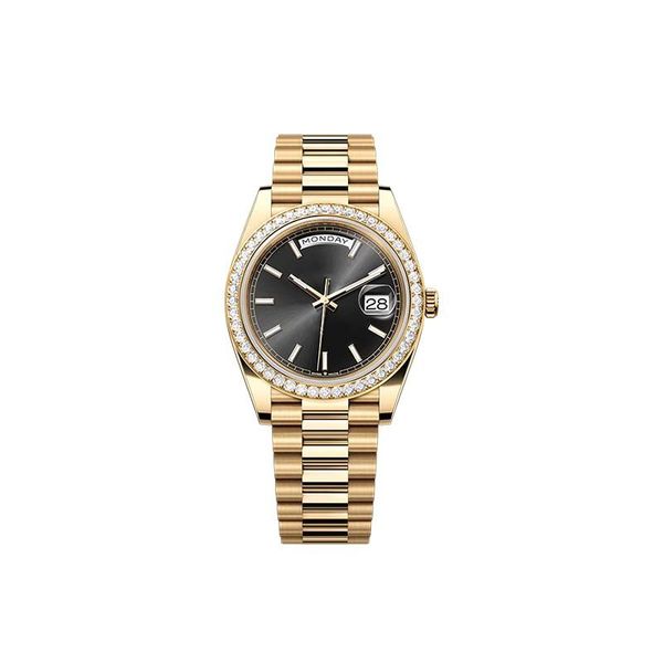 Gold Womens Otomatik Saat Tasarımcısı Lüks Elmas Çerçeve Saatler Man 2813 Hareket Su Geçirmez İzle Paslanmaz Çelik Safir Mekanik Saat AAA