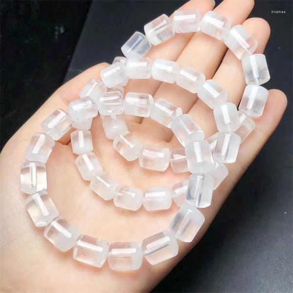 Braccialetti a maglie Bracciale a secchiello al quarzo bianco naturale da giardino Cristallo Reiki Guarigione Pietra preziosa di alta qualità Regalo di gioielli di moda 1 pz 10 MM