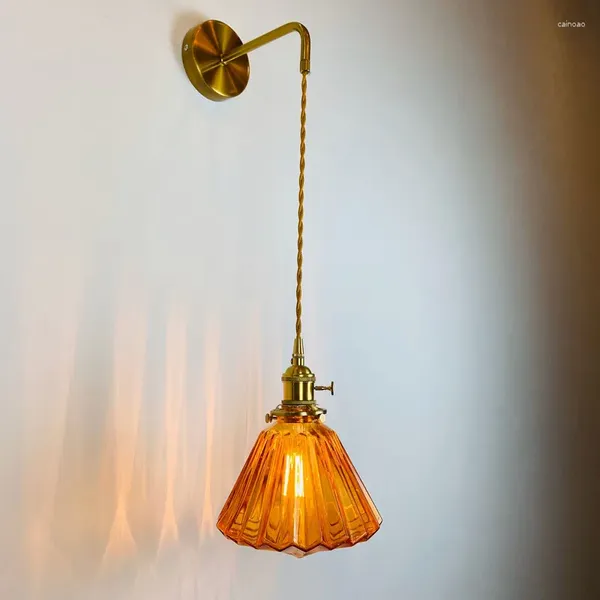Lâmpada de parede Nordic vidro cabeceira leitura banheiro espelho criativo pequena luz para decoração de casa interior