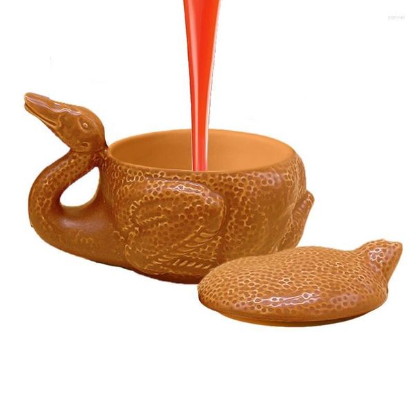 Schalen Lustige Küken Keramiktasse 220 ml Seltsame salzgebackene Hühnchen 3D-Tasse Lebensechte Form Wasser für Tee Kaffee Milch und andere Getränke