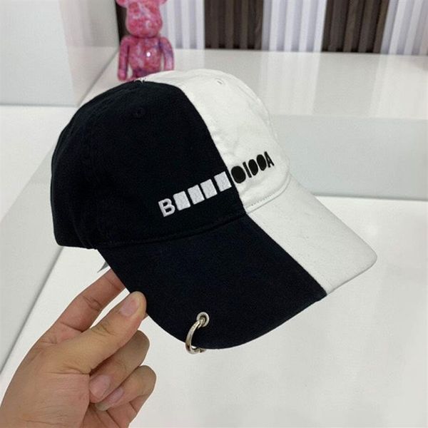 Mens Classic Baseball Caps Forma Bordado Carta 50 50 Cap em Preto Branco Designer Equipado Chapéu Mulheres Moda Chapéus Algodão Adjustab310V