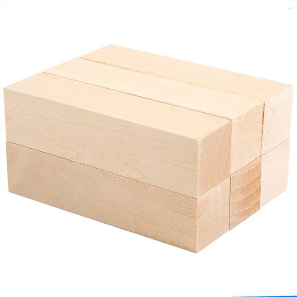 Bolsas de jóias 6pcs Basswood Carving Blocks para iniciantes em madeira Kit de hobby DIY
