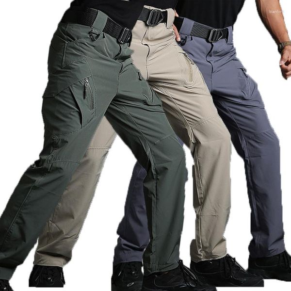 Pantaloni da uomo Cargo da uomo multitasche pantaloni sportivi tattici da esterno esercito militare pantaloni da trekking elastici ad asciugatura rapida impermeabili taglie forti