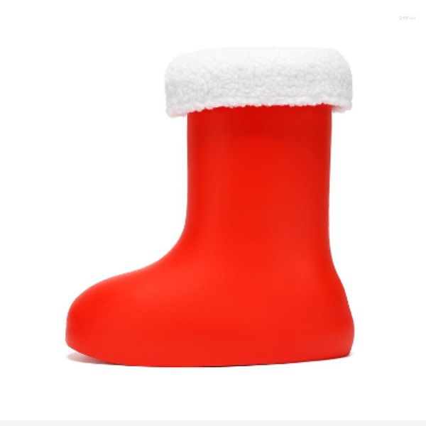 Сапоги, красные высокие креативные резиновые сапоги, качественная мужская и женская обувь с круглым носком, милая водонепроницаемая модная обувь в мультяшном стиле