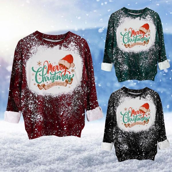 Felpe con cappuccio da uomo Donna Manica lunga tonda digitale e Collo alla moda Maglione con fiocco di neve di Natale Uomo Stampa 3D Top Estetica chic Sport Jogging