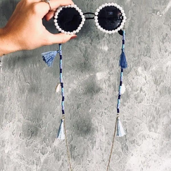 Acessórios de moda boho óculos de leitura corrente para mulheres metal óculos de sol cabos frisado cordão segurar cintas eyewear retentor