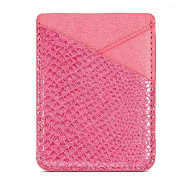 Accessori moda Custodia portatile Portafoglio in pelle PU Adesivo Tasca posteriore adesiva Porta carte adesivo Porta cellulare Universale