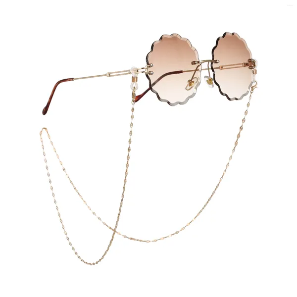 Moda Aksesuarları 70cm Yüksek Kaliteli Menwomen için Basit Zincir Vintage Altın Renkli Güneş Gözlüğü Gözlükleri Tutucular Kirki Gözlük Kayışı 2023