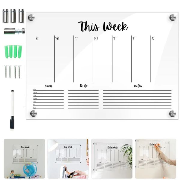 Quadros brancos planejador semanal placa simples memorandos calendários magnéticos criativo apagável branco prático estudantes os adornos de sinal 231009