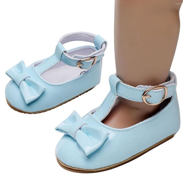 Primeiros caminhantes infantis meninas sapatos únicos bowknot princress sola macia o chão descalço antiderrapante pré-walker