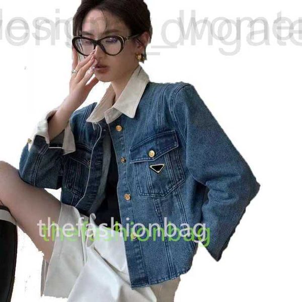 Jaquetas femininas Designer Designer Casaco De Couro Mulheres Primavera Outono Estilo Slim Outfit Mulher Denim Jeans Outsize Windbreaker Casacos Asiático QRXZ