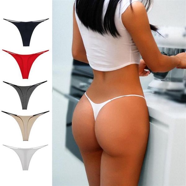 Calcinha feminina g-string roupa interior sexy cuecas femininas tanga cor sólida calcinha lingerie M-XL design de cintura baixa215r