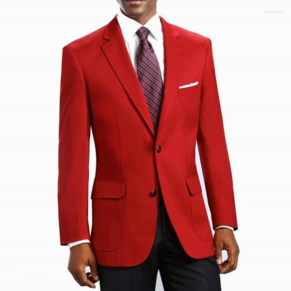 Abiti da uomo Giacca da smoking Uomo Groomsmen Notch Risvolto Smoking dello sposo Due bottoni Abito da uomo rosso da sposa (Giacca Pantaloni Cravatta Fazzoletto)