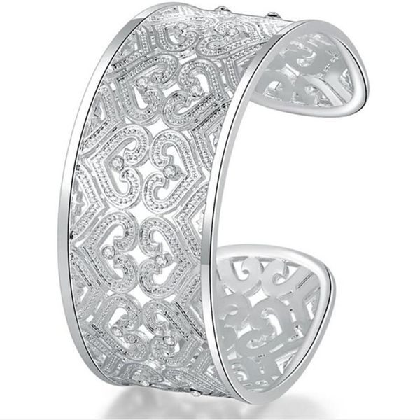 Luckyshine 6 peças joias de zircônia cúbica branca completa 925 prata esterlina pulseiras abertas rússia austrália eua pulseiras joias239j