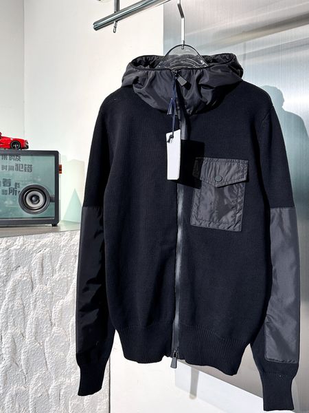 Die neueste Herbst-Winter-Designerjacke, hochwertige Wollmischung, Nahtdesign, modische schwarze Reißverschlussjacke, Luxus-Herrenjacken der Top-Marke