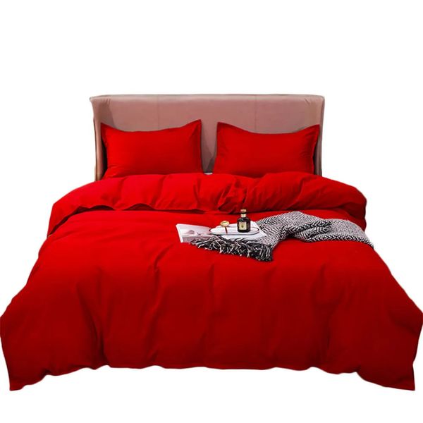 Set di biancheria da letto Copripiumino rosso Set Twin Full Queen Camera per gli ospiti Accogliente biancheria da letto per adulti in microfibra Trapunta Biancheria da letto trapuntata 231009