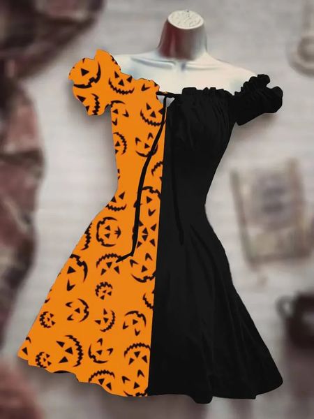 Базовые повседневные платья Ужасы Harajuku Показ мод на Хэллоуин Черный костюм Длинное платье Гавайское богемное платье Вечернее платье 3D 231009