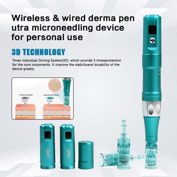 Bester Microneedling-Stift, Derma-Roller-Stift, wiederaufladbare Derma-Mikronadel mit Nadelkartuschen zur Narbenentfernung, Mesotherapie, Heimgebrauch