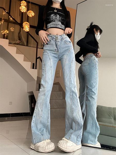 Женские джинсы, размер S-5XL, расклешенные весенне-осенние брюки с высокой талией, узкие джинсовые брюки-клеш, уличная одежда, женские брюки большого размера