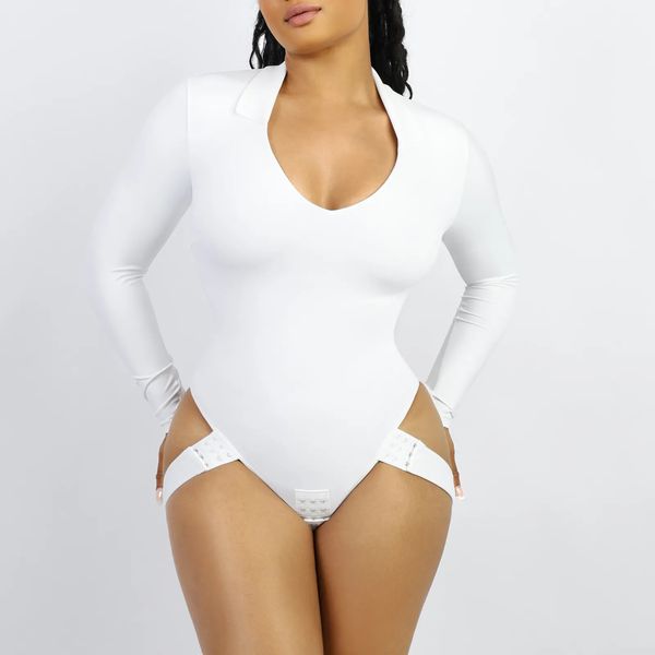 Roupa interior ativa mulheres fajas emagrecimento sem costura tanga corpo shaper faja profundo decote em v bunda levantamento abdômen moldar bodysuit 231009