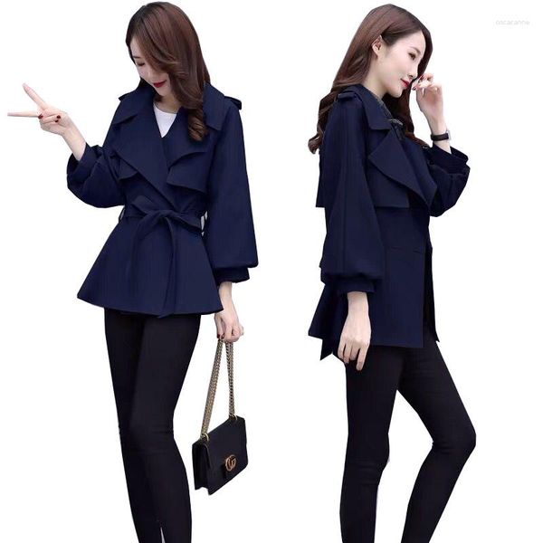 Mulheres Trench Coats Nice Mulheres Jaqueta Feminina Primavera Outono Senhoras Casual Tops Lady Temperamento Overcoat All-Match Curto Windbreaker C