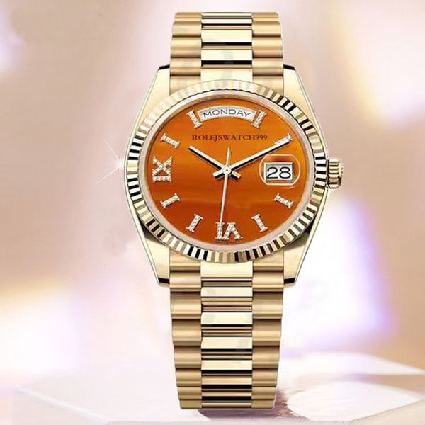 Мужские автоматические механические часы 36 41 мм, часы для мужчин, президентские часы-браслет с бриллиантовым безелем, водонепроницаемые светящиеся часы DayDate, montre luxe, высокое качество