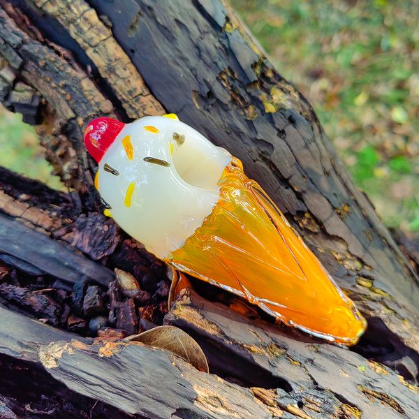DHL livre novo design artesanal pesado cachimbo de vidro único cone de sorvete fumegante bonito feminino grande cachimbo