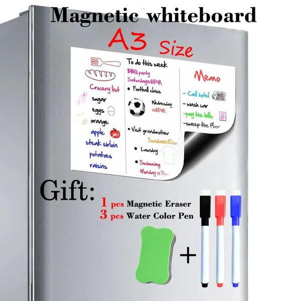 Whiteboards, A3-Größe, 297 mm x 420 mm, magnetisches Whiteboard, Kühlschrankmagnete, Präsentationstafeln, Nachrichtentafeln für Zuhause, Küche, Schreibaufkleber, Magnete 231009