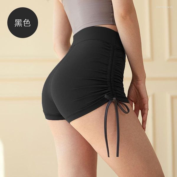 Shorts ativos 2023 verão sexy nu calças de treino feminino cintura alta elevador quadril apertado curto tripe yoga