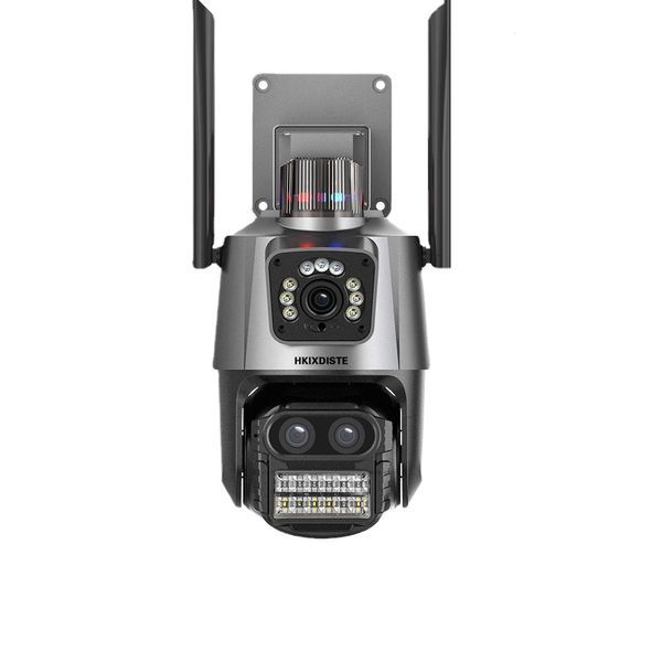 9-мегапиксельная 4K уличная Wi-Fi PTZ IP-камера безопасности с противоугонной сиреной и сигнализацией, двойной объектив, 8-кратный зум, беспроводная камера видеонаблюдения ICsee