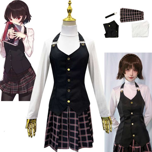 Gioco Persona 5 Cosplay Queen Makoto Niijima Costume Cosplay Uniforme scolastica Abiti Top a maniche lunghe Costume di Halloween per le donnecosplay