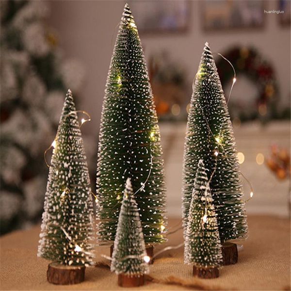Weihnachtsdekorationen 1PC LED Mini Baum Warmes Licht Farbige Lichter Kleine Weihnachten Navidad für Zuhause 2024 Jahr Geschenke