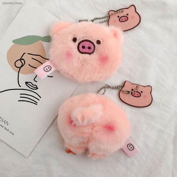 Schlüsselanhänger 1 stück Schwein Plüsch Rosa Weiche Schlüsselbund Zubehör Nette Kawaii Student Tasche Korea Ins Kinder Schlüssel Ring Brosche