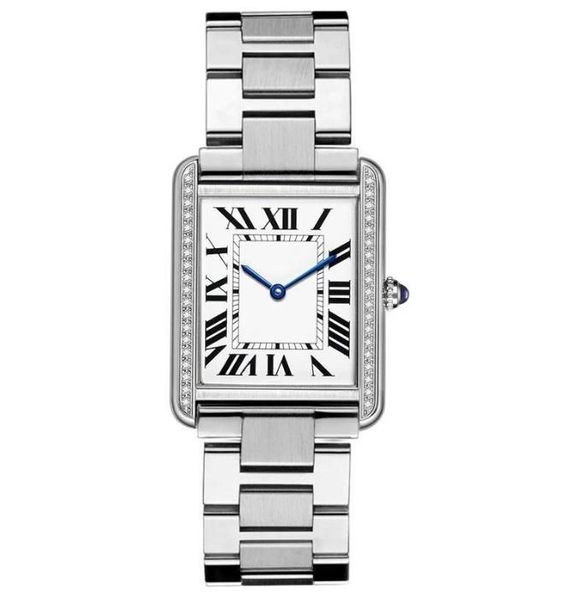 U1 Top AAA Mode Frauen Quadratische Gold Diamant Lünette Uhr Tank Serie Casual Dame Quarz Ultra Dünne Panthere de G Fabrik Uhr Edelstahl Band montres reloj S481