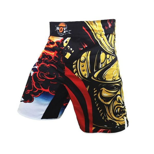 Pantaloncini Mma Uomo Boxe Kickboxing Pantaloncini Fightwear Mma Kick Boxing Fight Trunks Top New Black Tiger Muay Thai Boxing Abbigliamento Q123248v