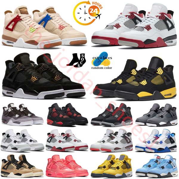 Jumpman 4 tênis de basquete tênis para homens mulheres 4s sapatos de grife Chaussures Sapatos ao ar livre preto pinho verde vermelho cimento amarelo legal cinza US 5.5-13 top shoes