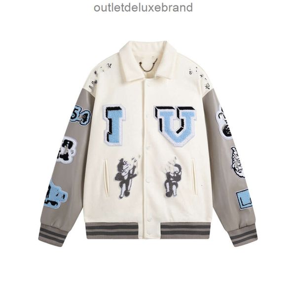 Louis Vuitton LV Вы Herrenjacke 2023 Luis Modemarke Retro-Dekoration Paar lässig locker sitzender langärmeliger Studentenmantel Top Ity 040 louisely vuttonly viutonly vittonly lvs