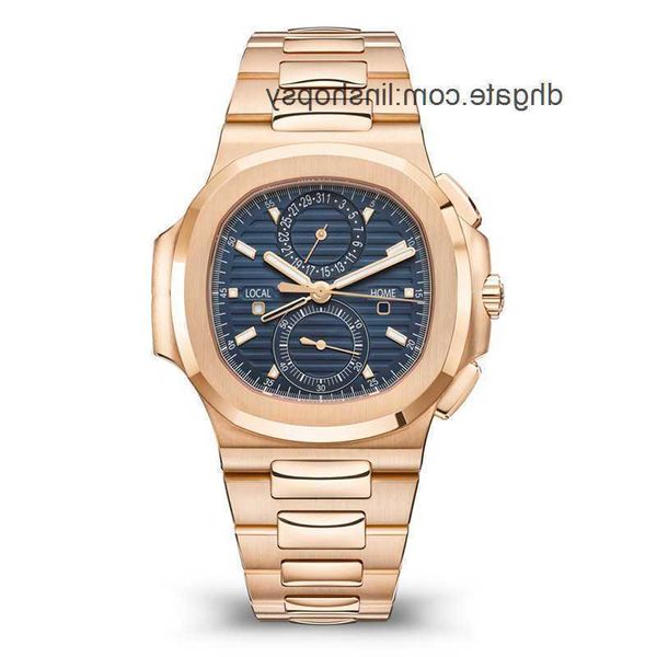 Relógio masculino 40mm totalmente em aço inoxidável movimento de maquinaria automática rosa ouro azul mostrador clássico relógio de pulso Jason007 Orologio Di Lusso Montre De Luxe Ki2o