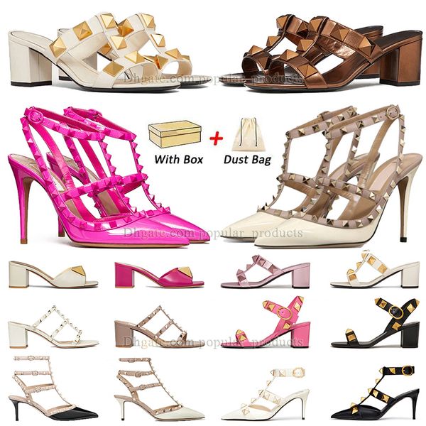 2023 Hohe Qualität Valentinstag Rosa Schuh Designer Heels Frauen Mode Slide High Heel Hot Chick Runde Spitze Zehen Pumps hochzeit Party Kleid Schuhe Ferse Sandalen Femmes