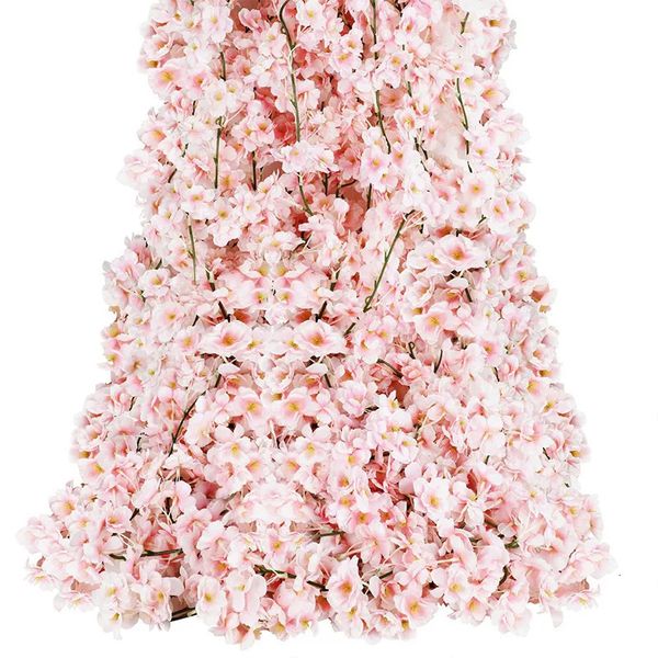 Finto verde floreale 180 cm fiori artificiali fiori di ciliegio Sakura ghirlanda arco di nozze giardino sfondo decorazione della casa festa piante di seta finte vite 231009