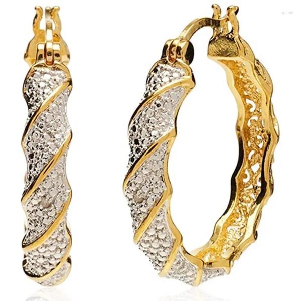 Серьги-кольца блестящего золотого цвета, женские модные литые витые узоры для помолвки, свадебные украшения, подарок