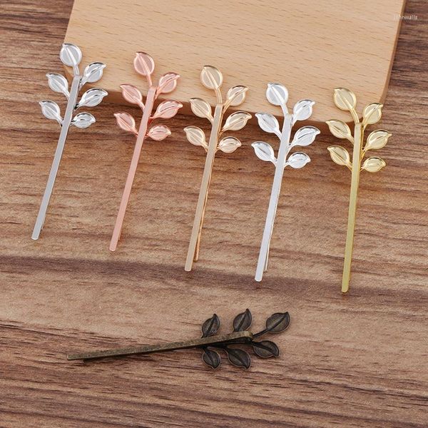 Grampos de cabelo 10pcs Retro Flower Motif Jóias Charme Mulheres Folha Hairpin Palavra Pasta Barrettes DIY Wear Acessórios