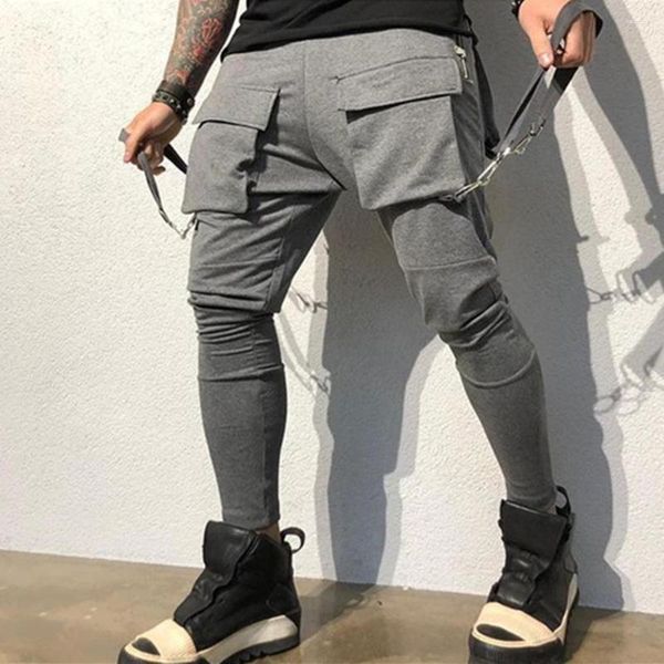 Männer Hosen Stilvolle Sport Elastische Taille Arbeitskleidung Bequeme Männliche Einfarbig Mid-rise Casual Hip Hop