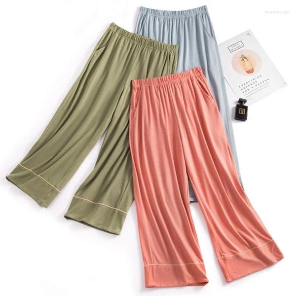 Damen-Nachtwäsche, bequeme Sport-Schlafhose, lässige Damen-Hose, Nachtwäsche, 3/4-Capri-Länge, Heimhose, Pyjama-Kleidung, Frühling und Sommer