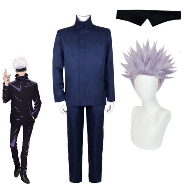 Anime Jujutsu Kaisen Gojo Satoru Costume Cosplay Top blu Pantaloni Uniforme scolastica Halloween Carnival Party Clothescosplay