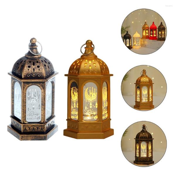 Portacandele 2 pezzi Lanterne Ramadan Lampada per la casa Decor Desktop Eid Vintage Chic Ornament Style Gabbia per uccelli Decorazioni decorative per feste