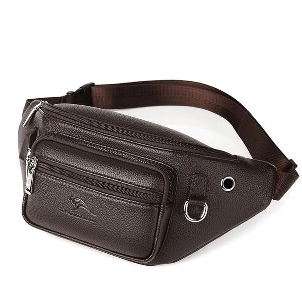 Sacos de cintura dos homens sacos de cintura pu cinto de couro bolsa canguru hip saco saco de barriga para homem masculino pacote de peito grande rim fanny pacote telefone 231006