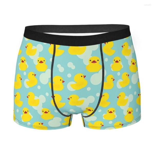 Cuecas bonito bebê chuveiro amarelo padrão de banho homem boxer briefs pato de borracha altamente respirável de alta qualidade sexy