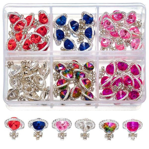 Tırnak Sanat Dekorasyonları 6 5 PCS 30 PCS Diamond Planet 3D Takılar 1 Kutulu Lüks Zirkon Kristal Rhinestone Christams Girl Manicure Gem