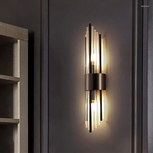 Duvar lambaları Lüks LED lamba Oturma Odası Yatak Odası Başucu Koridoru Merdiven Modern Kristal Sconce Kapalı Aydınlatma Fikstür Ev Dekor